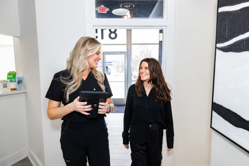 Raven smiling with teeth cleaning patient | teeth cleaning in Nashville, TN